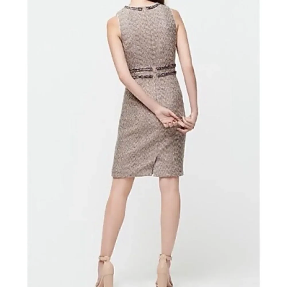 J. Crew Sheath Dress in Gold Blue Twinkle Tweed Size 0 / NWT